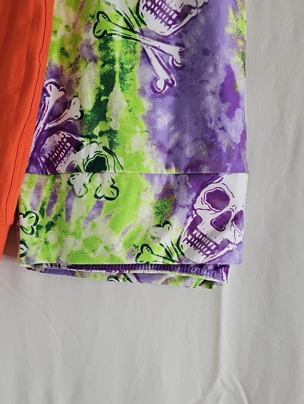 Lularor Purple & Lime Skull Tie-Dye /Solid Orange - Picture 5 of 6